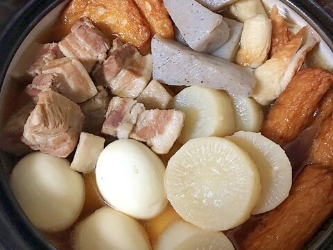 圧力鍋で♪トロトロ豚バラと大根卵7種おでん♡